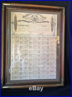 Civil War Confederate States 1864 Bond Uncut with All Coupons Attached