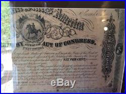 Civil War Confederate States 1864 Bond Uncut with All Coupons Attached