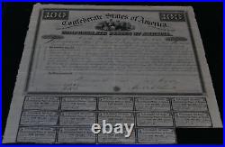 Civil War Confederate States of America C. S. A. $100 Bond 1861 with Seal & Coupons