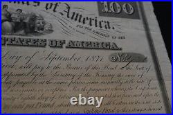 Civil War Confederate States of America C. S. A. $100 Bond 1861 with Seal & Coupons