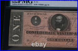 Civil War Confederate States of America CSA $1 One 1864 T-71 PMG 55 About UNC Civil War Confederate States of America CSA $1 One 1864 T-71 PMG 55 About UNC
