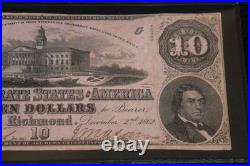Civil War Confederate States of America CSA $10 Ten 1862 T-52 PMG 25 Very Fine