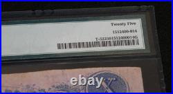 Civil War Confederate States of America CSA $10 Ten 1862 T-52 PMG 25 Very Fine