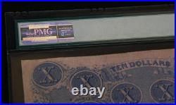 Civil War Confederate States of America CSA $10 Ten 1862 T-52 PMG 25 Very Fine