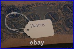 Civil War Confederate States of America CSA $10 Ten 1862 T-52 PMG 25 Very Fine