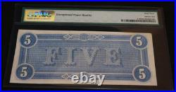 Civil War Confederate States of America CSA $5 Five 1864 T-69 PMG 63 Choice UNC