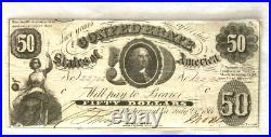 Civil War Confederate States of America July 25, 1861 $50 Bill / Note