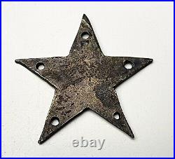 Civil War Confederate Texas Hat Star Uniform Badge Sew On Type 15/16 CSA Silver