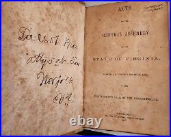 Civil War Confederate imprint State of Virginia 1863 Acts of the Assembly