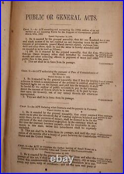 Civil War Confederate imprint State of Virginia 1863 Acts of the Assembly