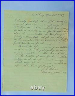 Civil War Confederate letter John McAfee 10th MS Regt. Battle of Murfreesboro