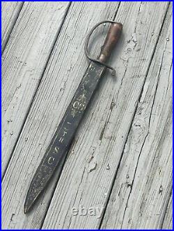 Civil War D-Guard Bowie Knife Macon Arsenal South Carolina Confederate Gold Foil