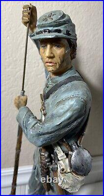 Civil War Extra Large Infantry Confederate Soldier Statue, 20 1/2 Tall