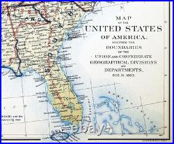 Civil War Map United States Dec 1863 Union Confederate States WesternTerritories
