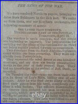 Civil War Newspapers- FALL OF NEW ORLEANS, CHARLESTON MERCURY, CONFEDERATE