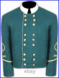 Civil War Sharpshooter Green General Double Breasted Shell Jacket confederate