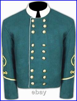Civil War Sharpshooter Green General Double Breasted Shell Jacket confederate
