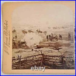 Civil War Stereoscope Photo Card Battle of Bull Run Confederate Artillery
