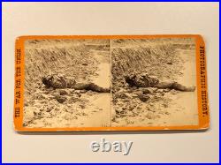Civil War Stereoview Photo Rebel Confederate Dead Soldier Anthony #3184 Mahone