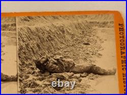 Civil War Stereoview Photo Rebel Confederate Dead Soldier Anthony #3184 Mahone