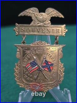 Civil War UCV Confederate Veterans 1901 Reunion Medal Pinback Memphis TN