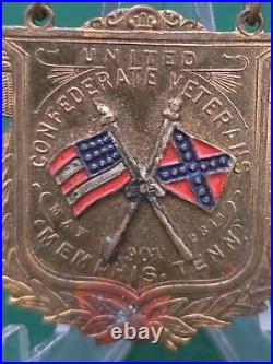 Civil War UCV Confederate Veterans 1901 Reunion Medal Pinback Memphis TN