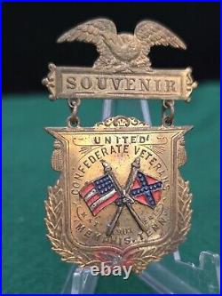 Civil War UCV Confederate Veterans 1901 Reunion Medal Pinback Memphis TN