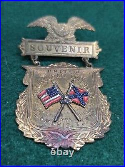 Civil War UCV Confederate Veterans 1901 Reunion Medal Pinback Memphis TN