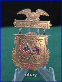 Civil War UCV Confederate Veterans 1901 Reunion Medal Pinback Memphis TN