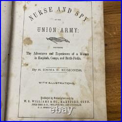 Civil War US Confederate Nurse Spy Sara Edmonds Photo Book Vintage Crossdresser