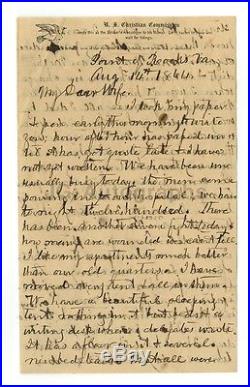 Civil War Union Letter Confederate Attack Content Autographed 1864 Letter