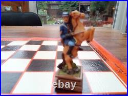 Civil War Union vs Confederate armyHand Painted Polystone Chess Pieces