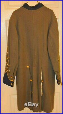 Civil War reenactor Confederate officer frock coat size L wool Jarnigan uniform