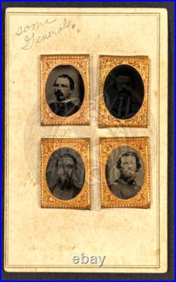 Civil War x4 Gem Tintypes Generals Soldiers Officers Union Confederate photo