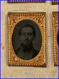 Civil War x4 Gem Tintypes Generals Soldiers Officers Union Confederate photo