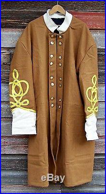 Civil war confederate butternut frock coat with 4 row braids 44