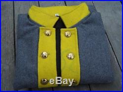 Civil war confederate cavalry frock coat with 4 row braids 52