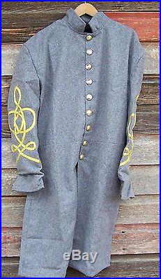 Civil war confederate frock coat with 3 row braids 50