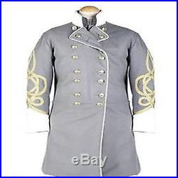 Civil war confederate frock coat with 4 row braids in 100 % wool