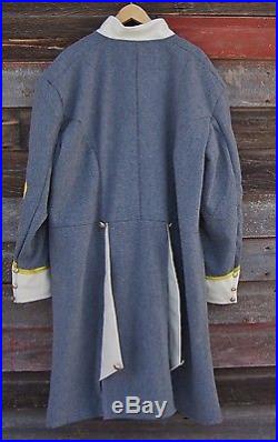 Civil war confederate frock coat with 4 row braids with pleats 52
