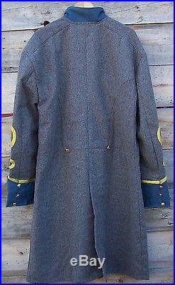 Civil war confederate infantry frock coat with 4 row braids 46