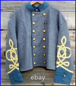 Civil war confederate infantry officers double breasted shell jacket 50