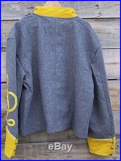 Civil war confederate reenactor cavalry shell jacket with 4 row braids 46