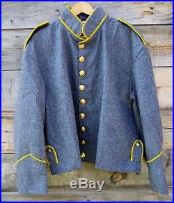 Civil war confederate reenactor cavalry shell jacket with shoulder straps 44