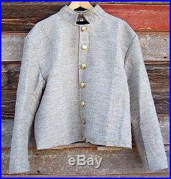 Civil war confederate reenactor jeans wool shell jacket 44
