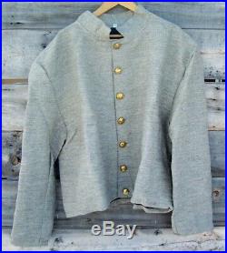 Civil war confederate reenactor jeans wool single breastedl shell jacket 42