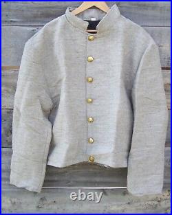 Civil war confederate reenactor jeans wool single breastedl shell jacket 48