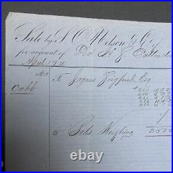 Civil war era COTTON BAIL receipt New Orleans historic confederate CSA Orig