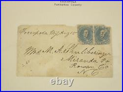 Collection 21 Confederate Mississippi Civil War Covers CSA Stamps Turned, Kohn++
