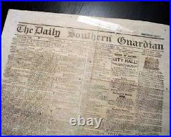 Columbia SC South Carolina Very Rare Confederate South 1862 Civil War Newspaper